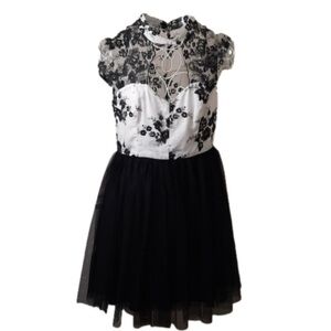 BCBGeneration Black and White Floral Dress